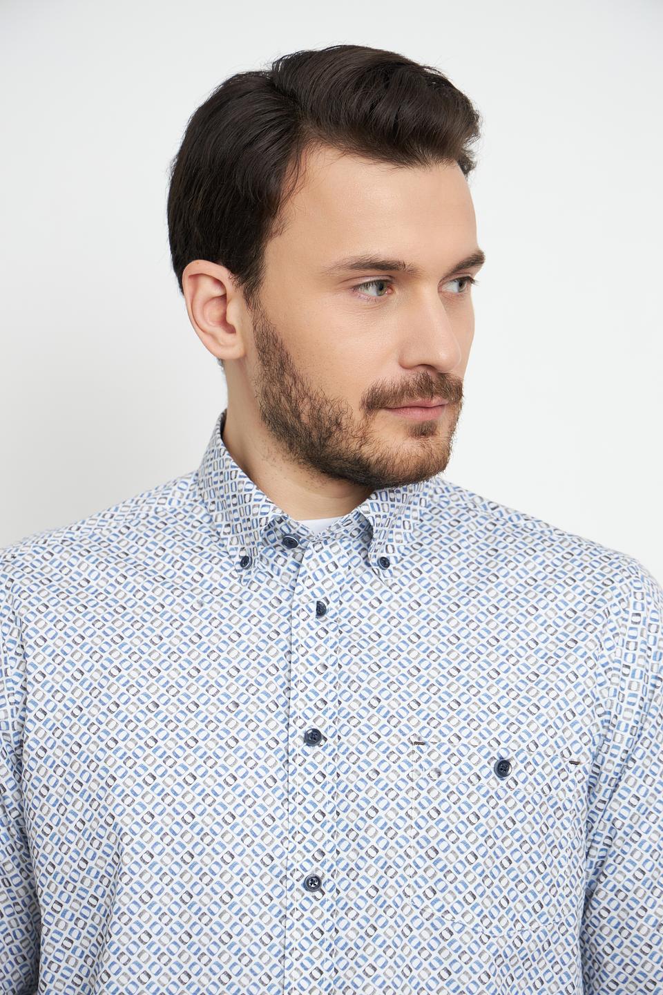 Рубашка Casa Moda с принтом голубой