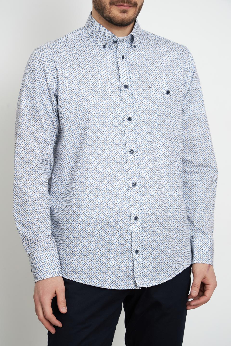 Рубашка Casa Moda с принтом голубой