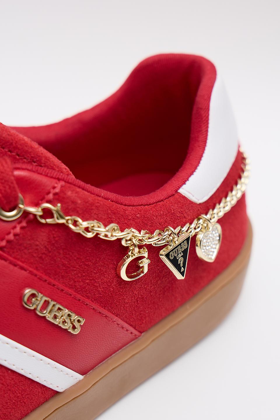 Кроссовки Guess с цепью красный