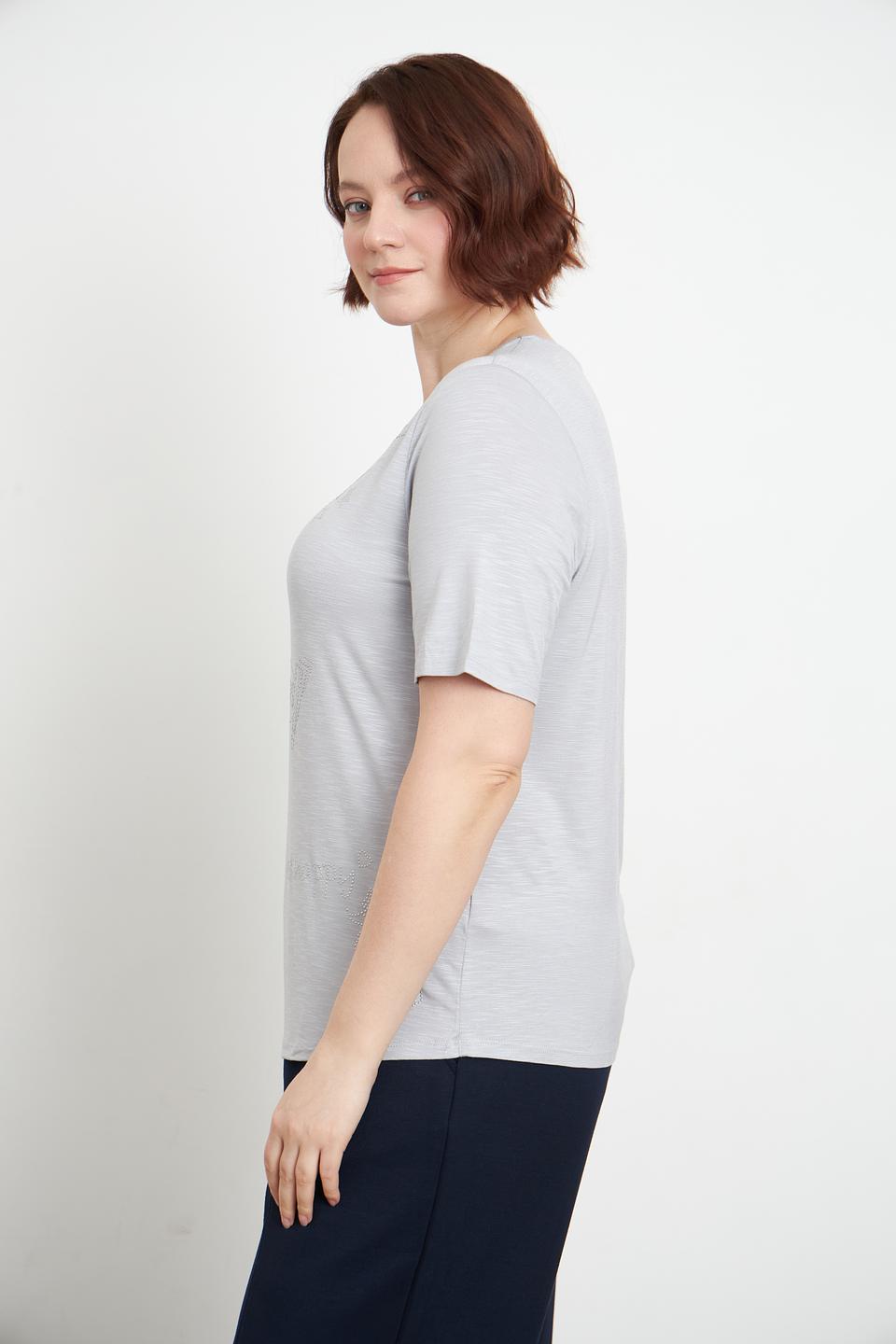 Футболка Lebek с принтом серая