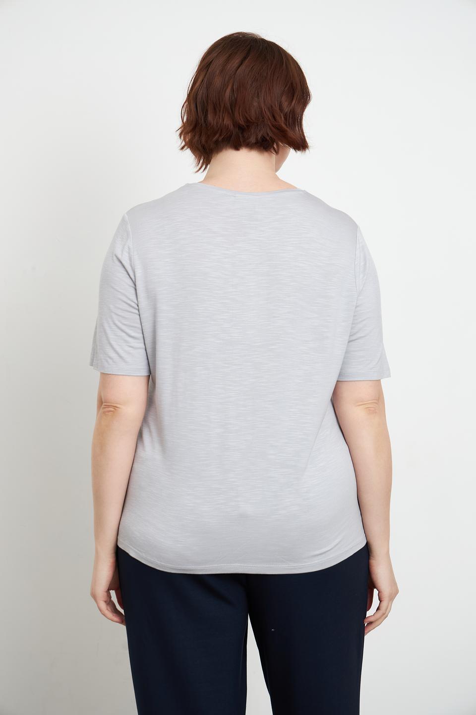 Футболка Lebek с принтом серая