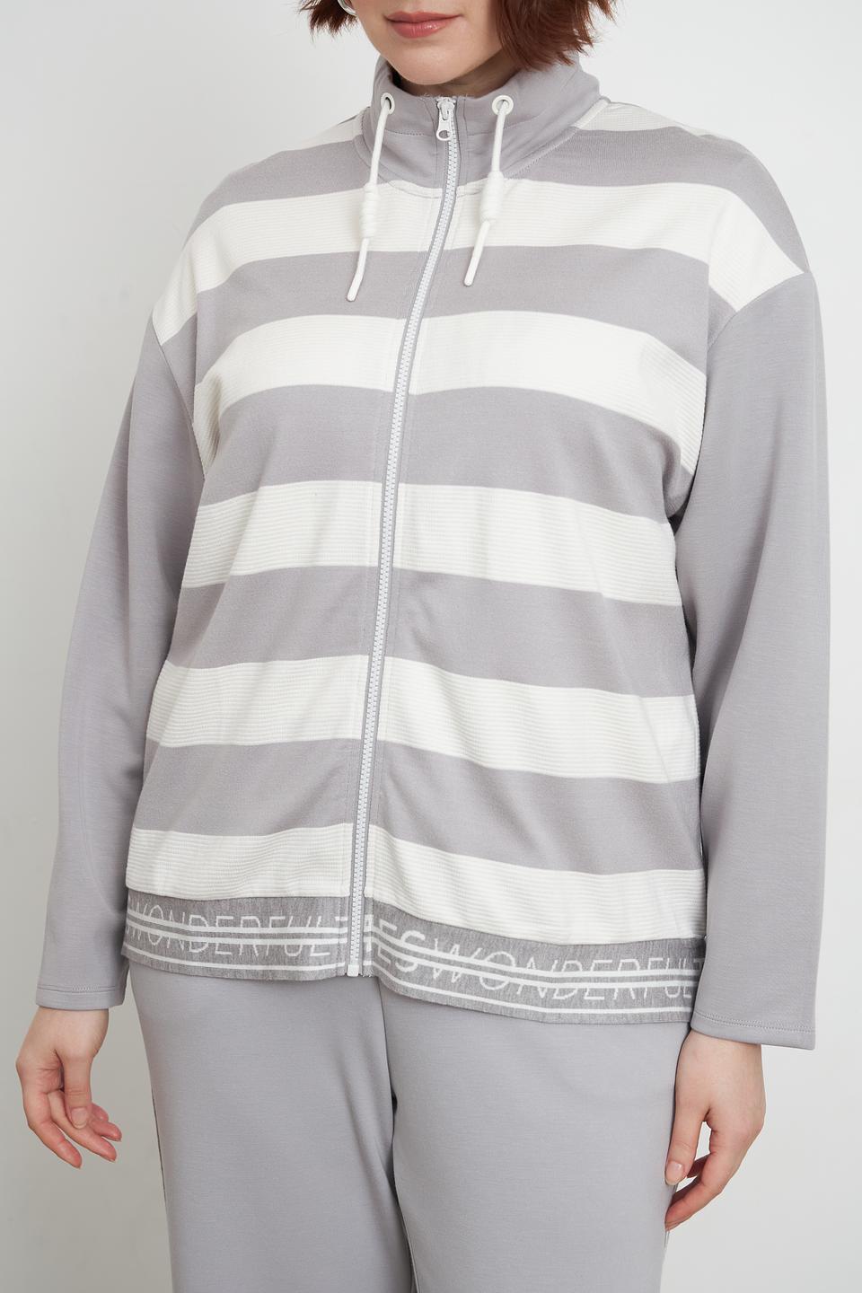 Жакет Lebek полоска серый