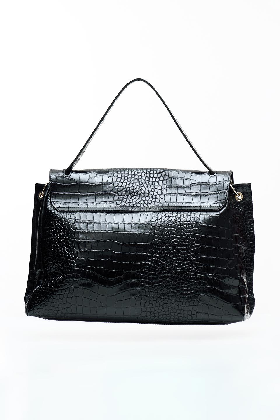 Сумка Ripani под крокодила чёрная