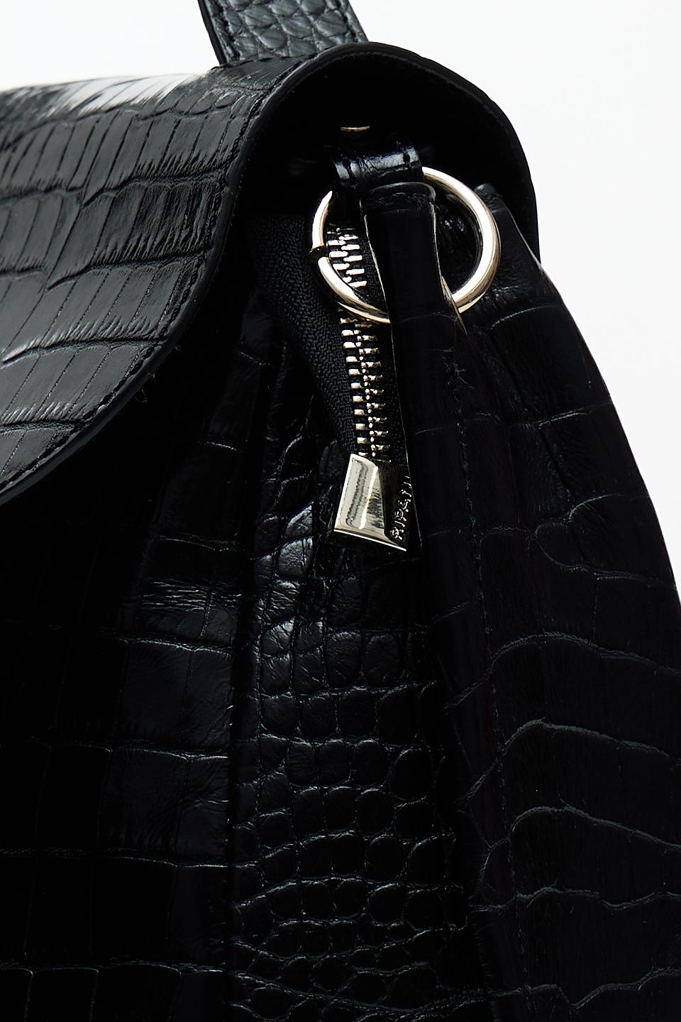 Сумка Ripani под крокодила чёрная