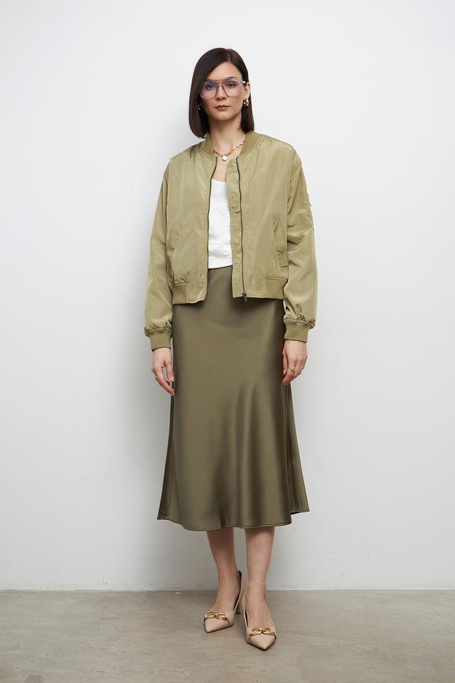 Юбка миди Betty and Co оливковая