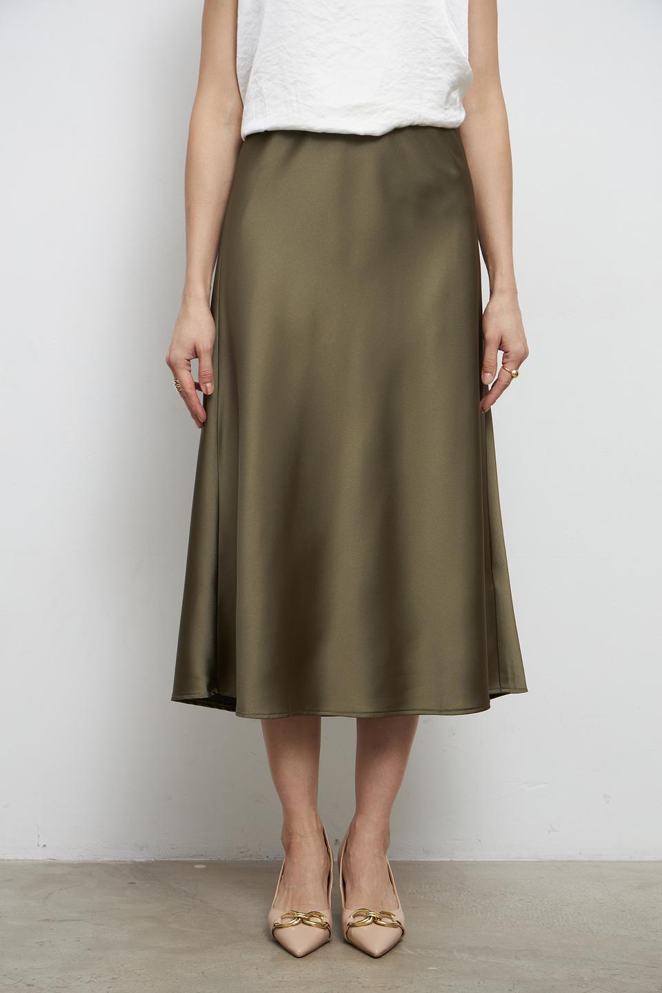 Юбка миди Betty and Co оливковая