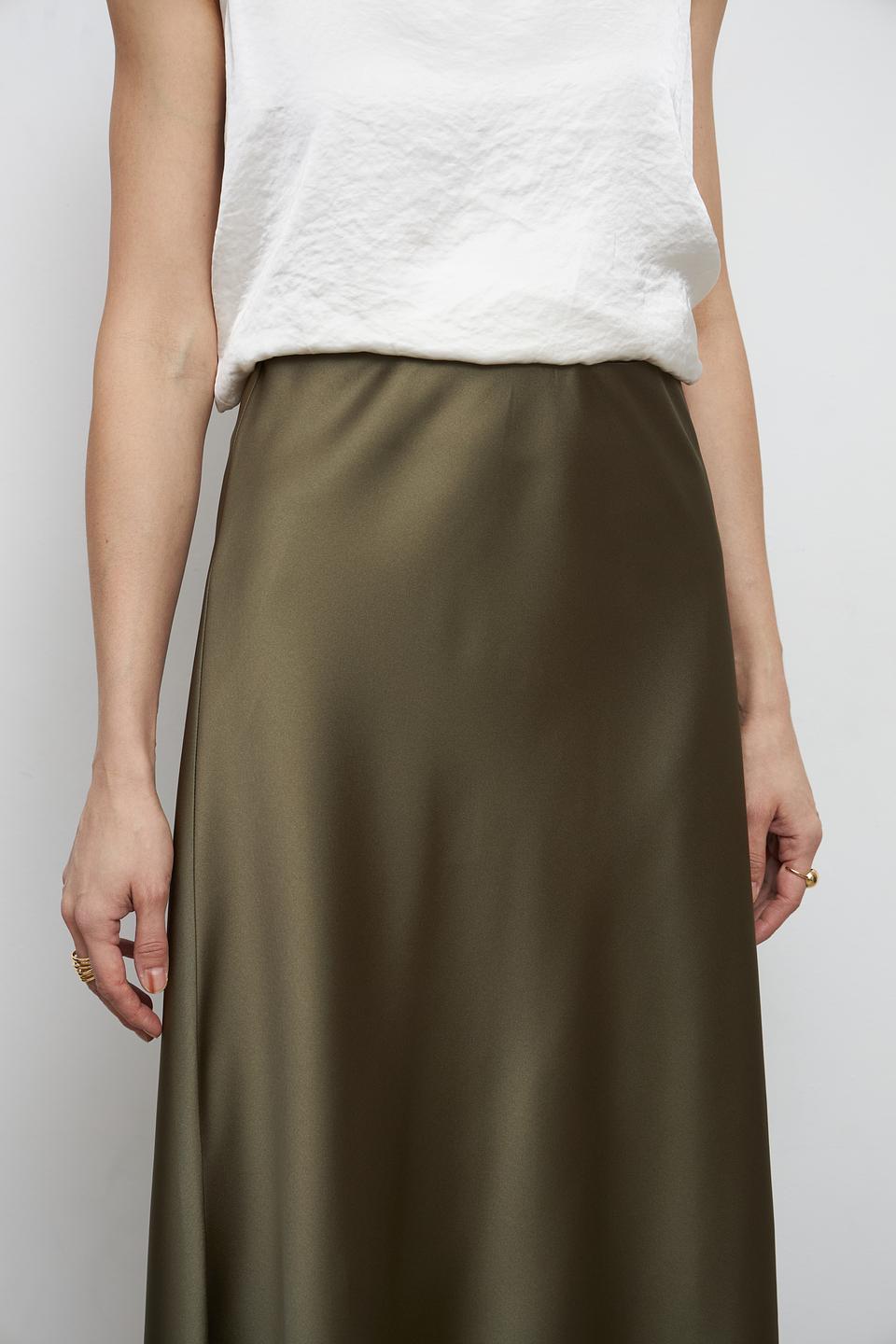 Юбка миди Betty and Co оливковая