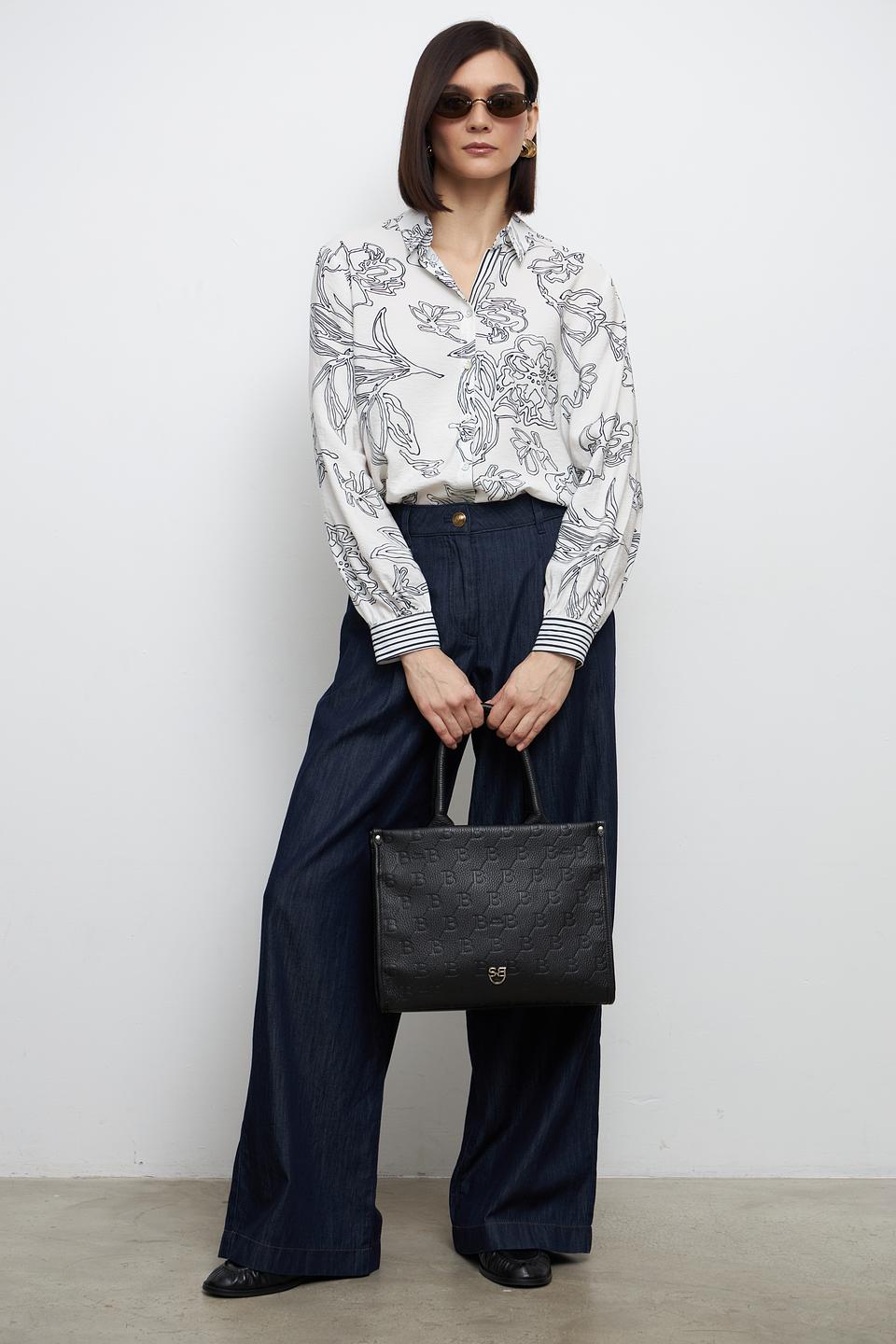 Блуза Bianca с цветочным принтом