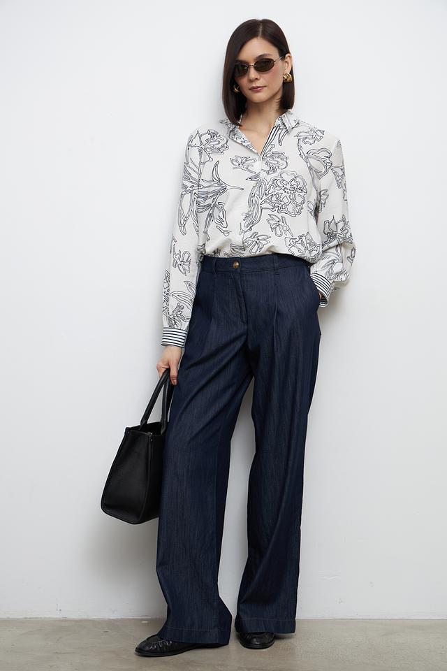 Джинсы палаццо Luisa Cerano тёмно-синие