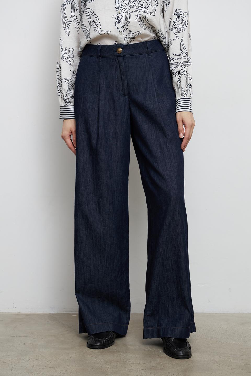 Джинсы палаццо Luisa Cerano тёмно-синие