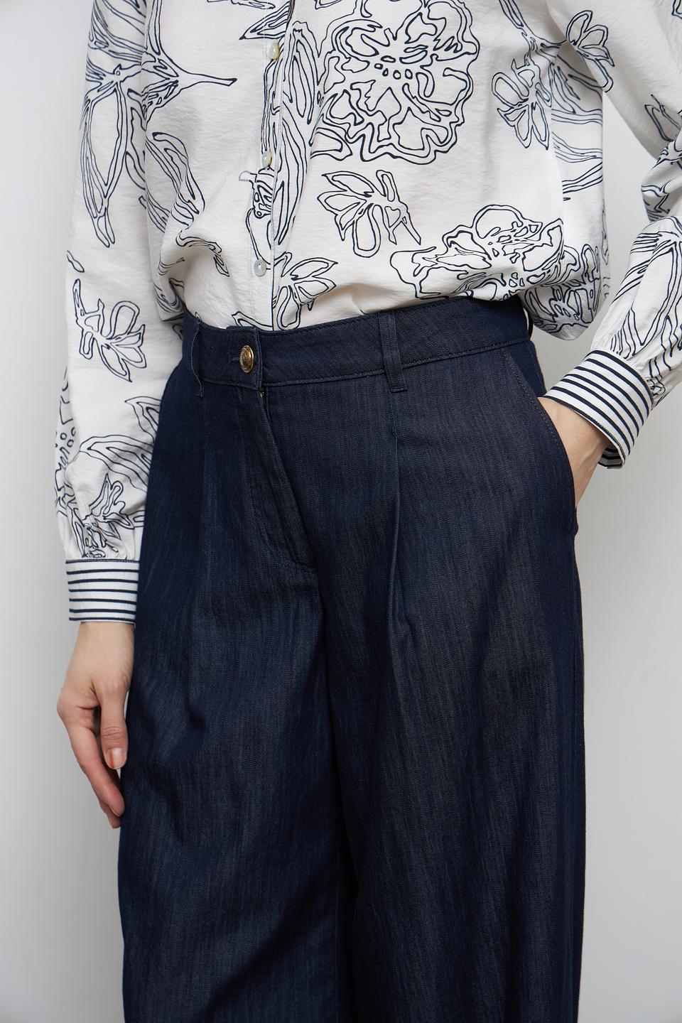 Джинсы палаццо Luisa Cerano тёмно-синие