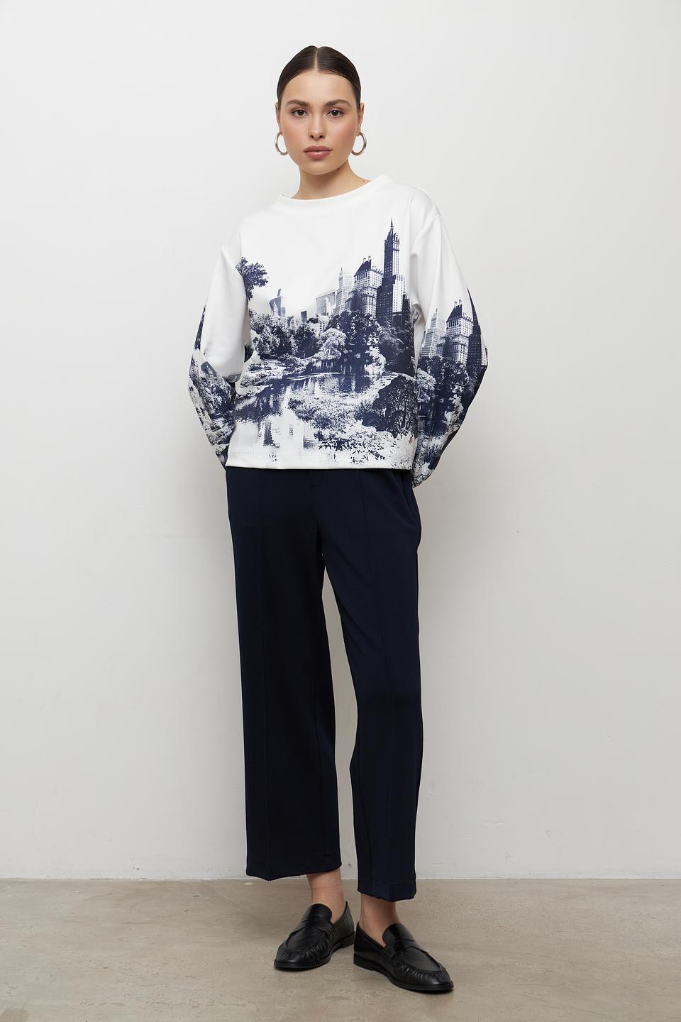 Брюки классические Oui тёмно-синие