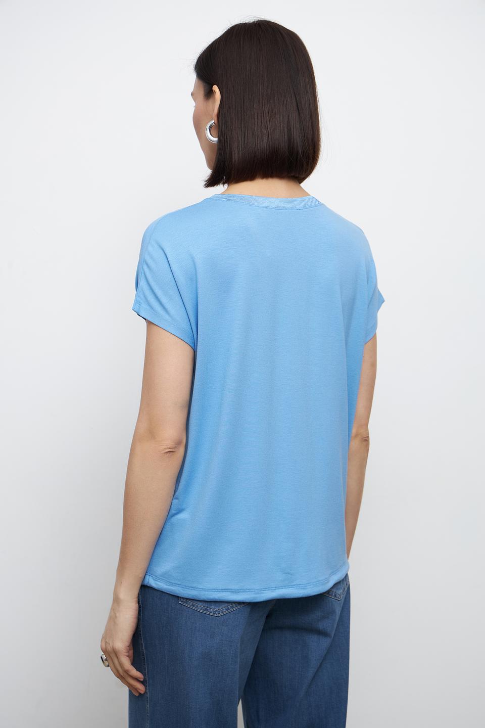 Блуза Bianca голубая с коротким рукавом