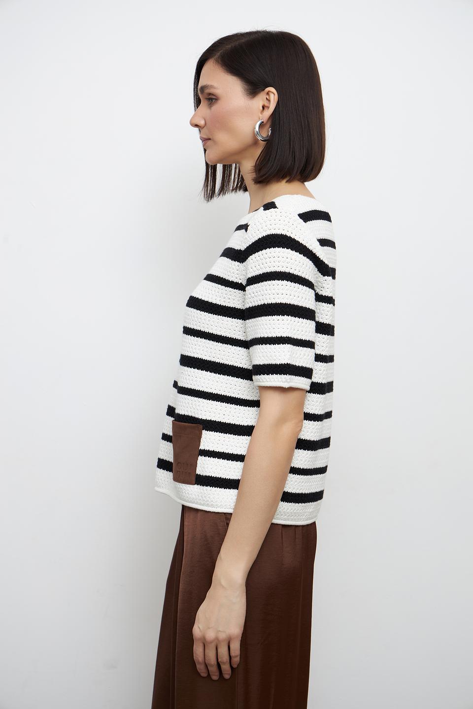Пуловер Oui в полоску