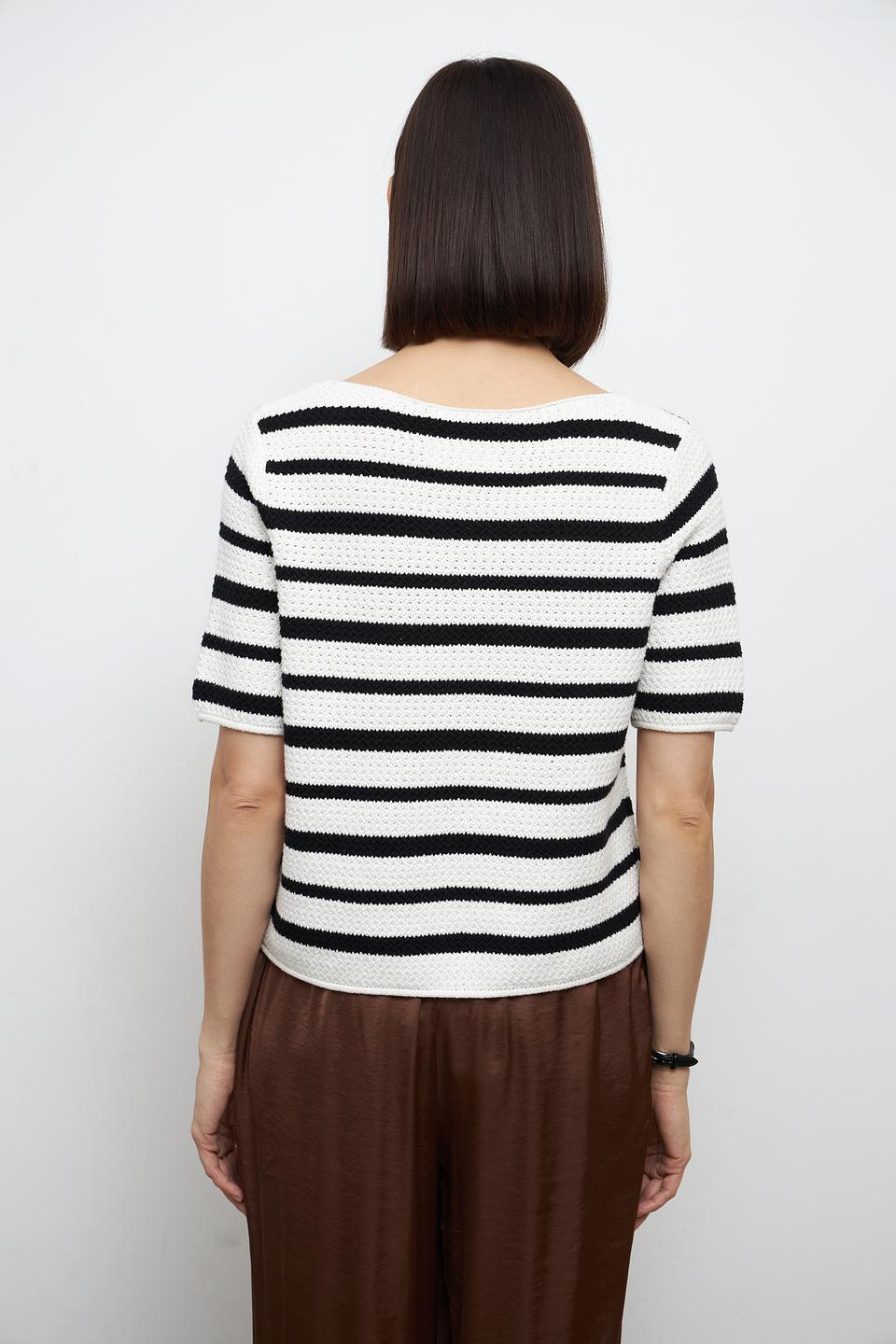 Пуловер Oui в полоску