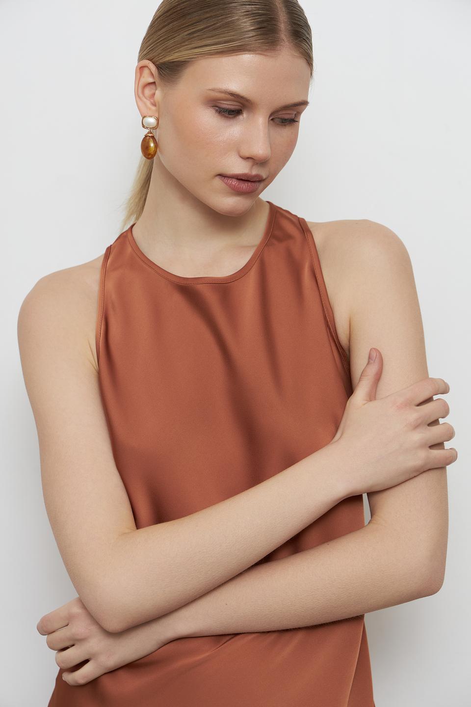 Платье Penny Black Pink атласное терракотовое