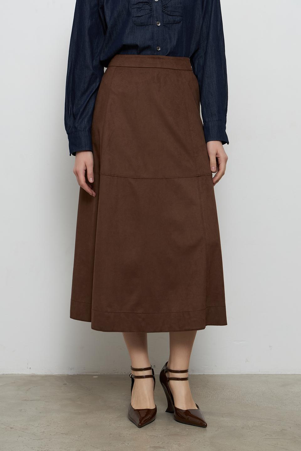 Юбка миди Oui коричневая