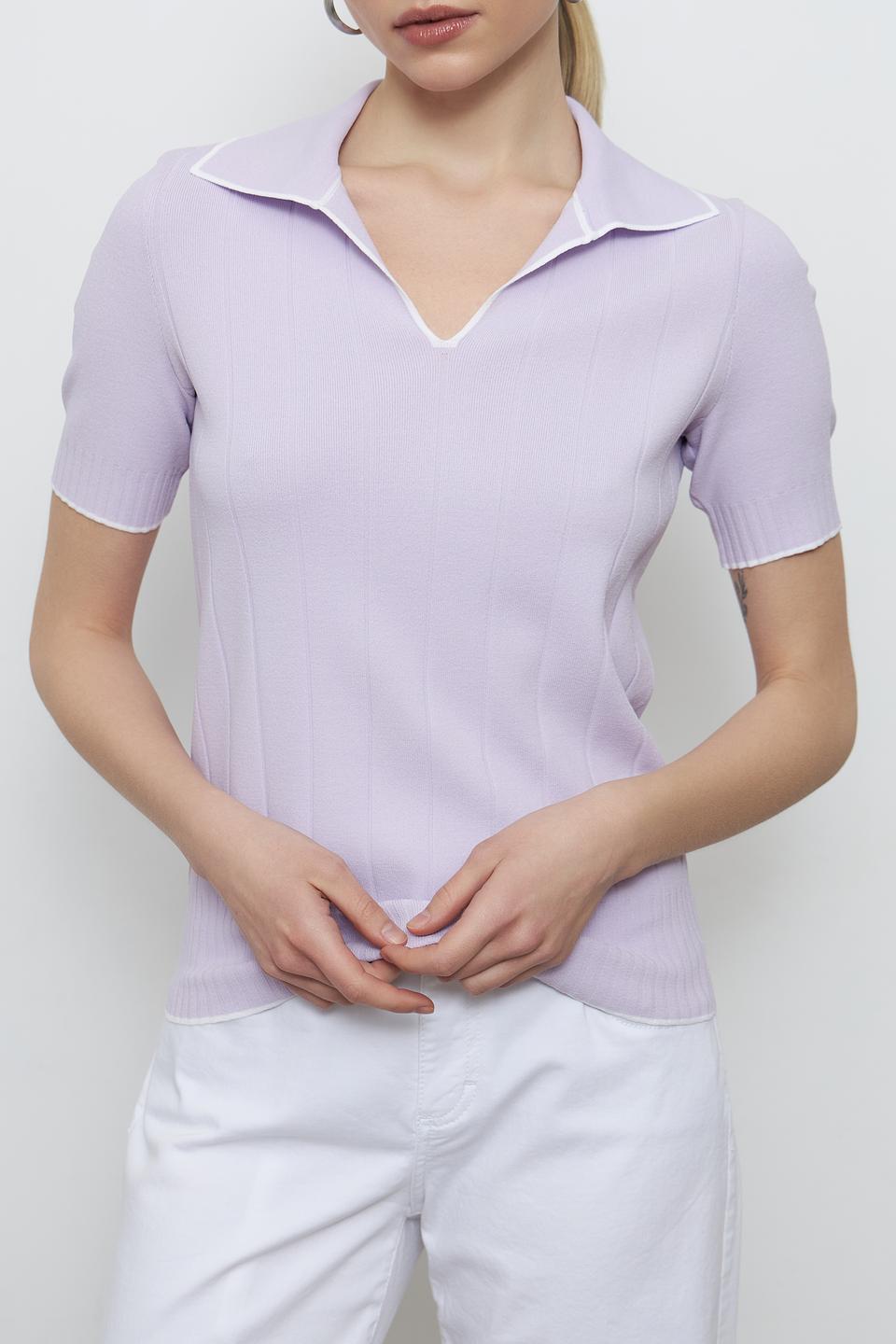 Джемпер Tricotier с воротником-поло лавандовый