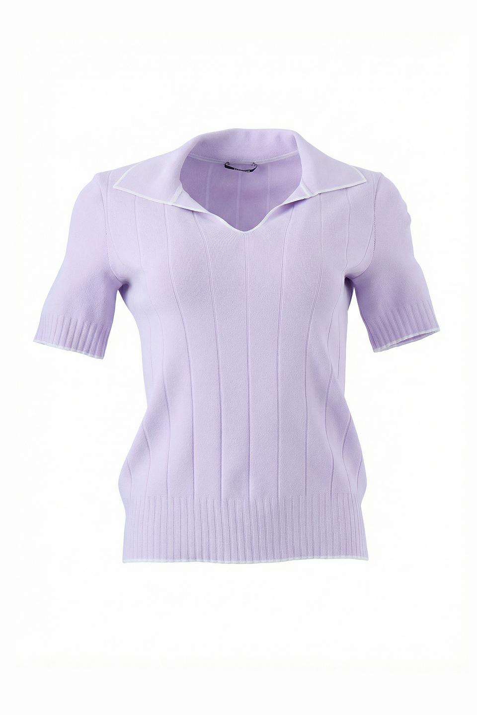 Джемпер Tricotier с воротником-поло лавандовый