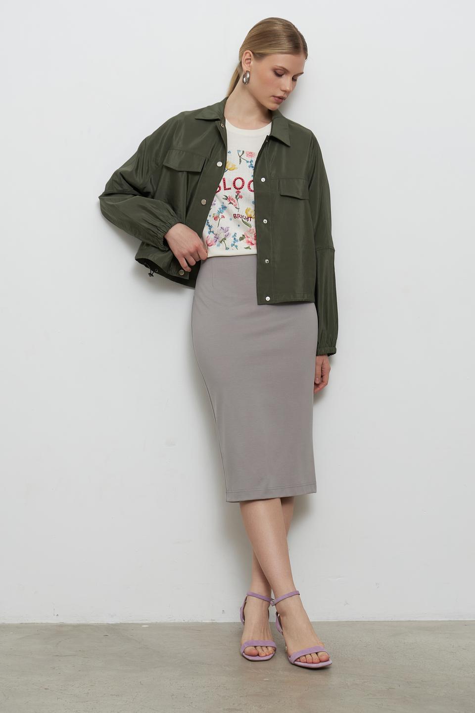 Юбка-карандаш Tricotier серая