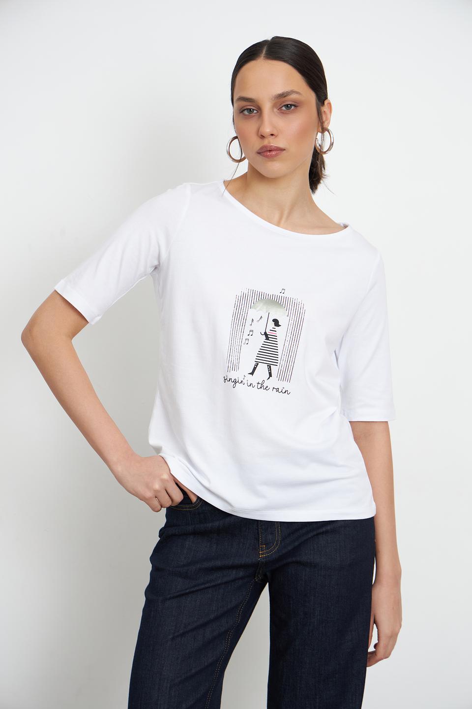 Футболка MORE and MORE с принтом