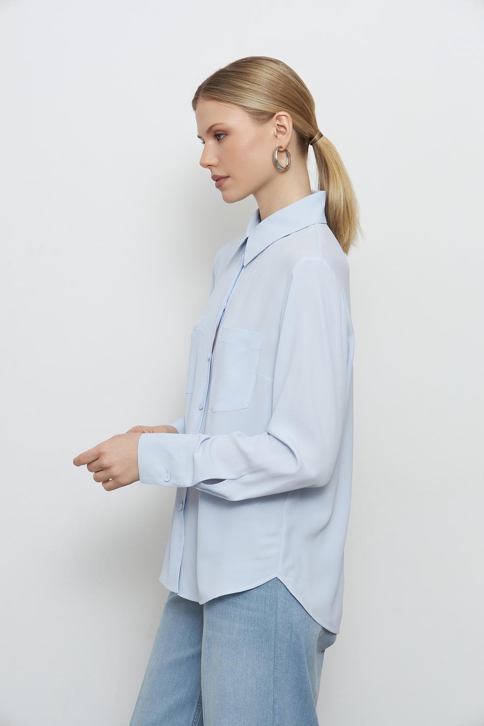 Блуза Luisa Cerano голубая с карманом