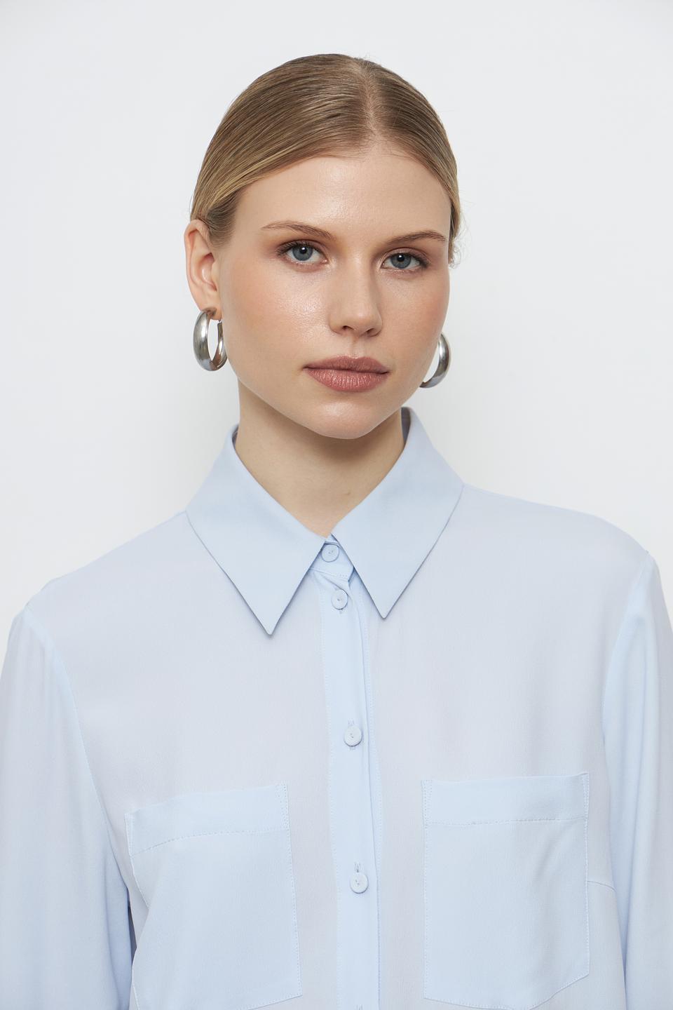 Блуза Luisa Cerano голубая с карманом