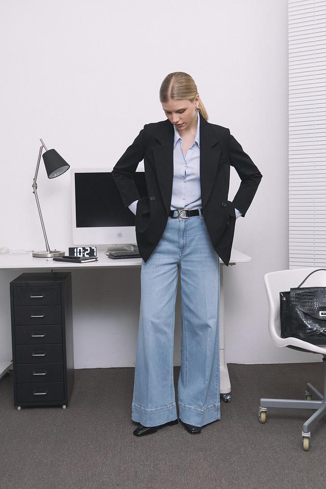 Джинсы Lecomte клеш голубой