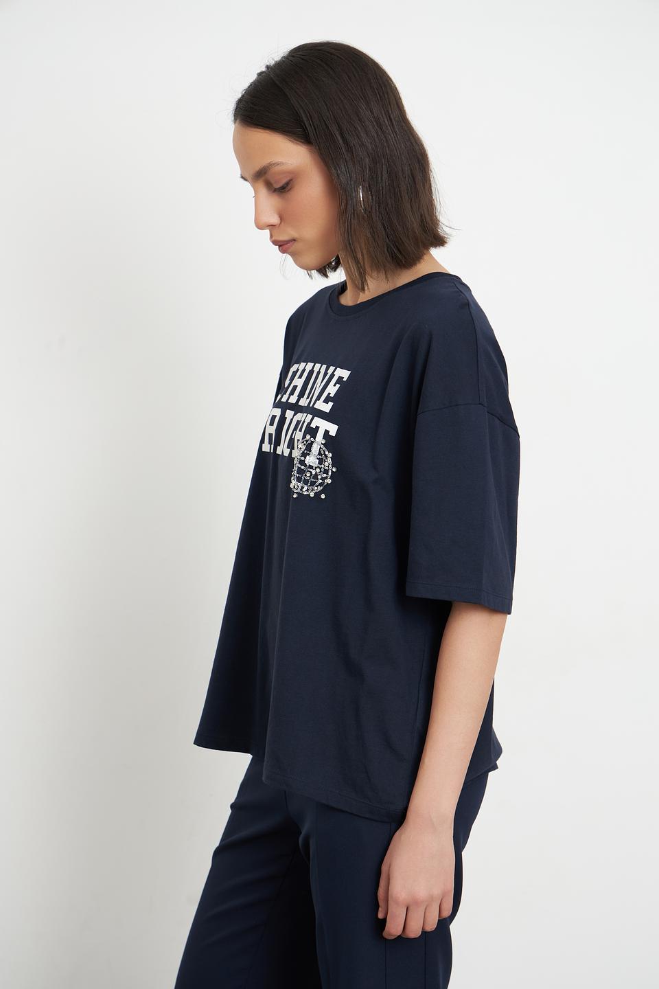 Футболка Marc Aurel Shine Bright темно-синяя