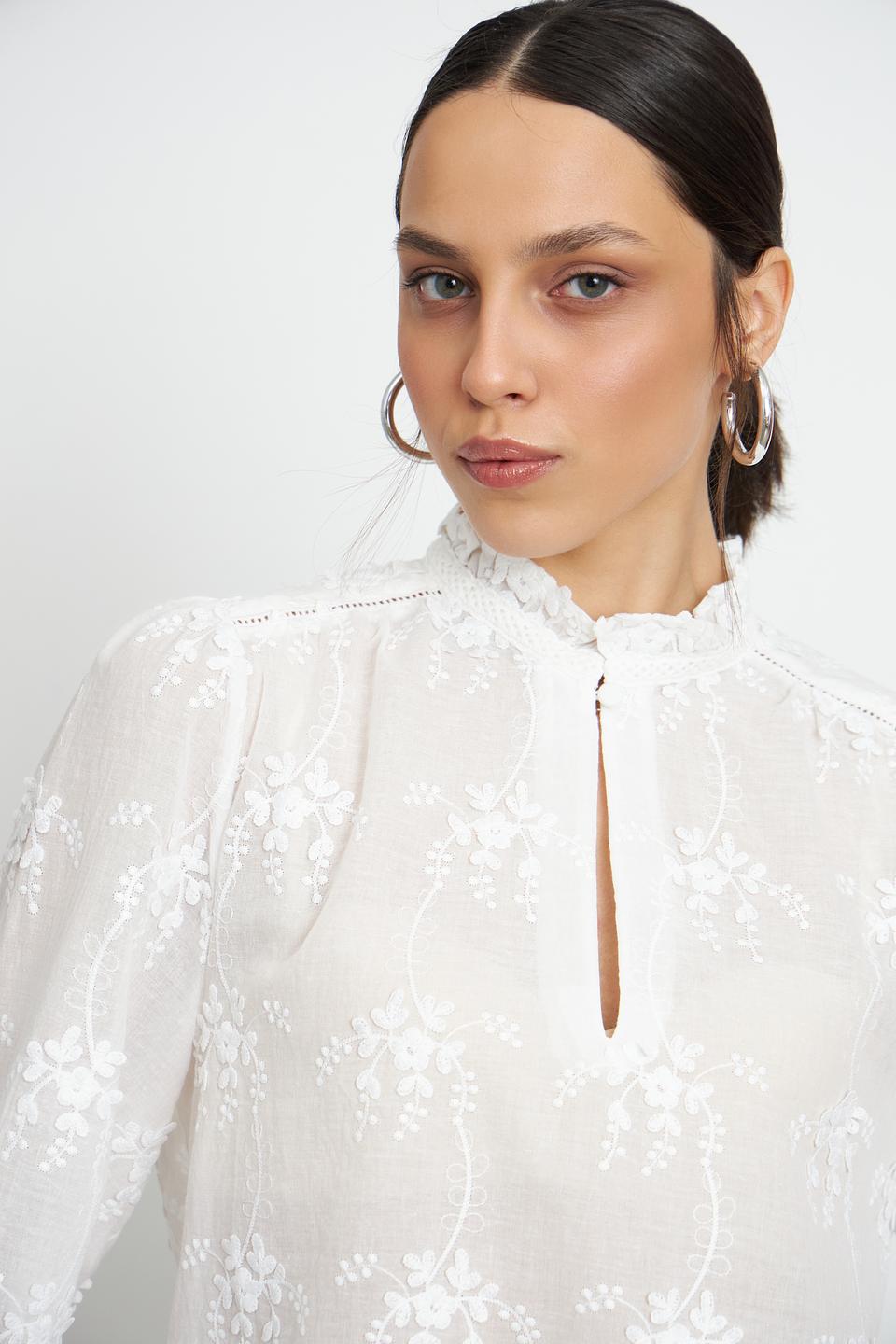 Блуза Oui с вышивкой, белый