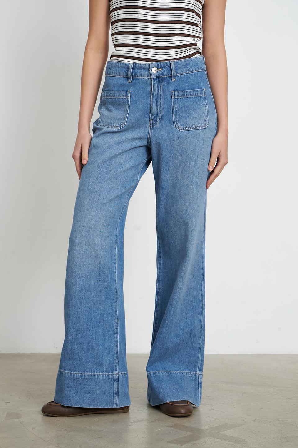 Джинсы клеш Oui голубые