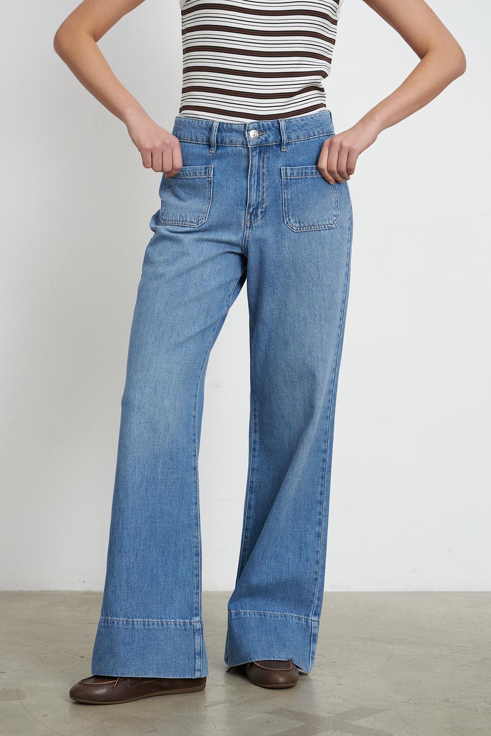 Джинсы клеш Oui голубые