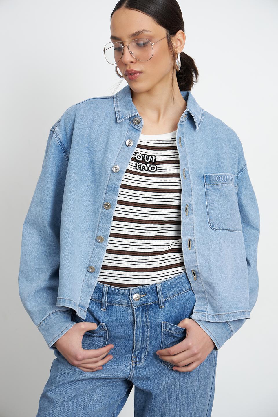 Жакет джинсовый Oui голубой