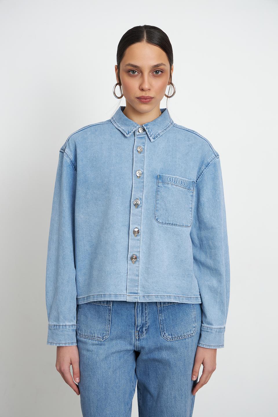 Жакет джинсовый Oui голубой