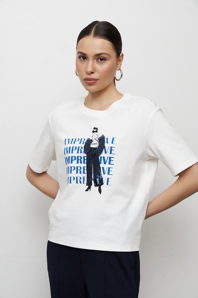 Футболка Lecomte с принтом