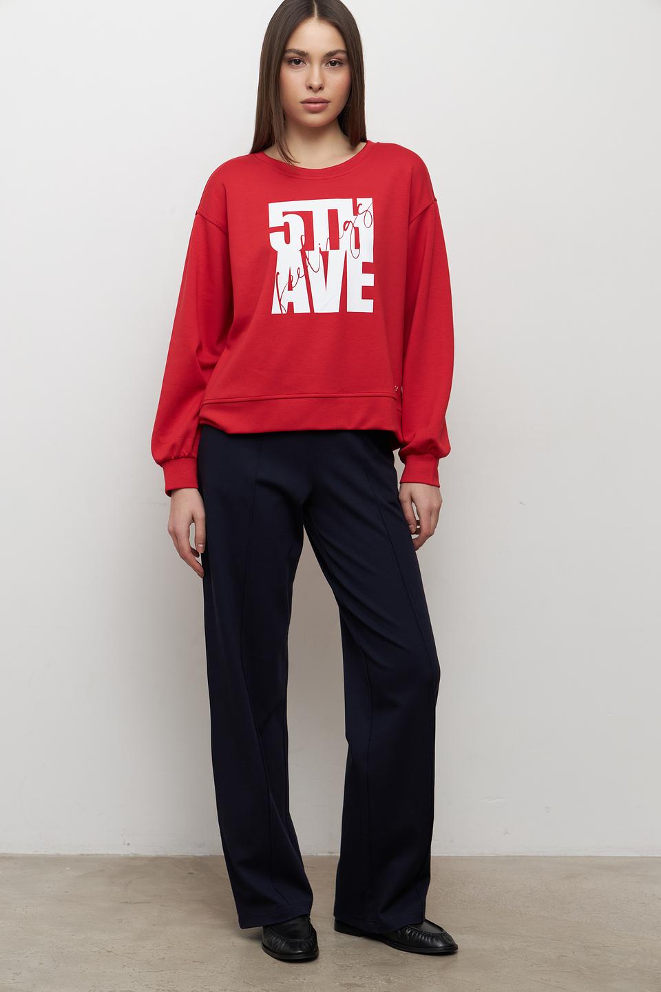 Пуловер Monari красный с принтом