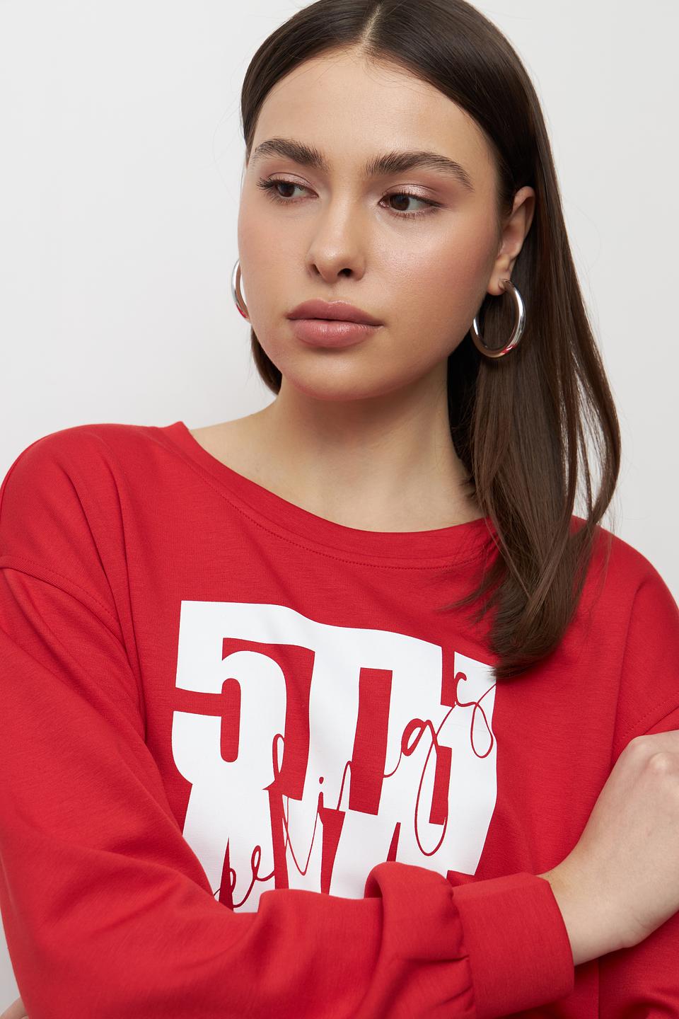 Пуловер Monari красный с принтом