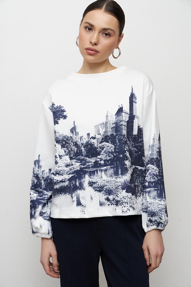 Пуловер Monari с принтом "Город"