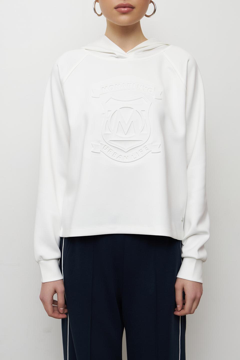Пуловер Monari с логотипом белый