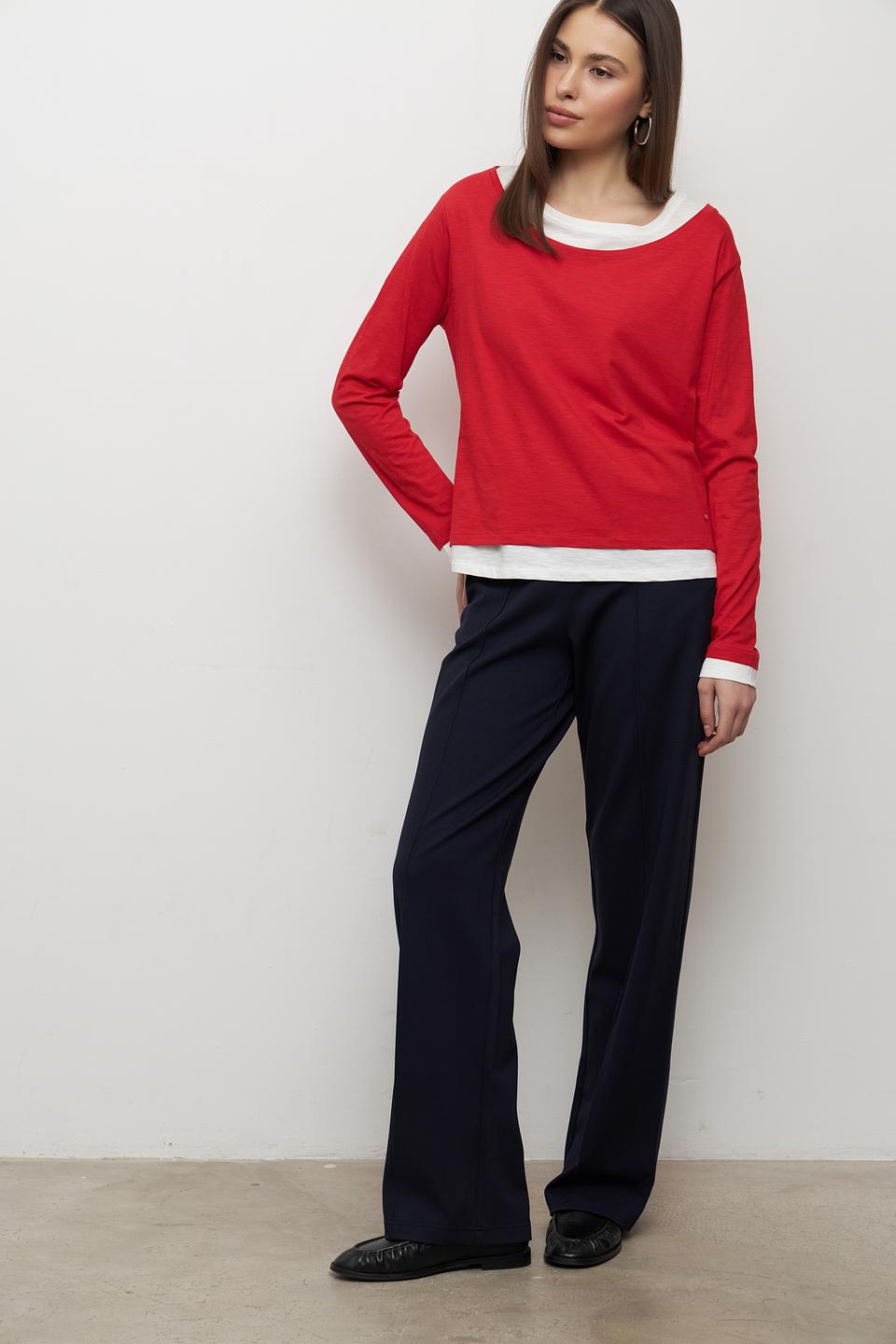 Футболка Monari с двойным воротником красный