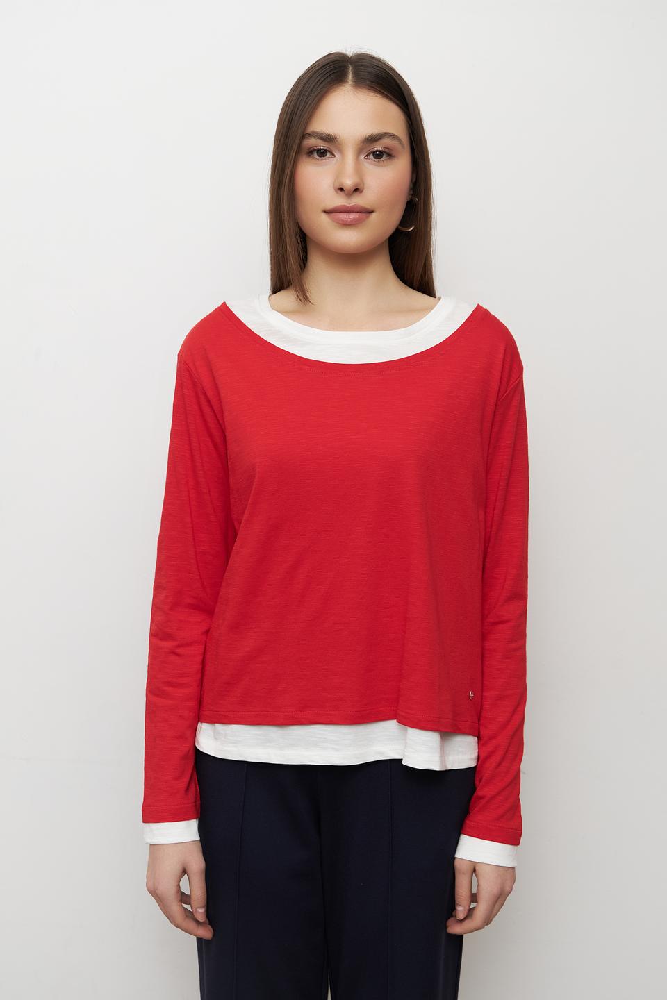 Футболка Monari с двойным воротником красный