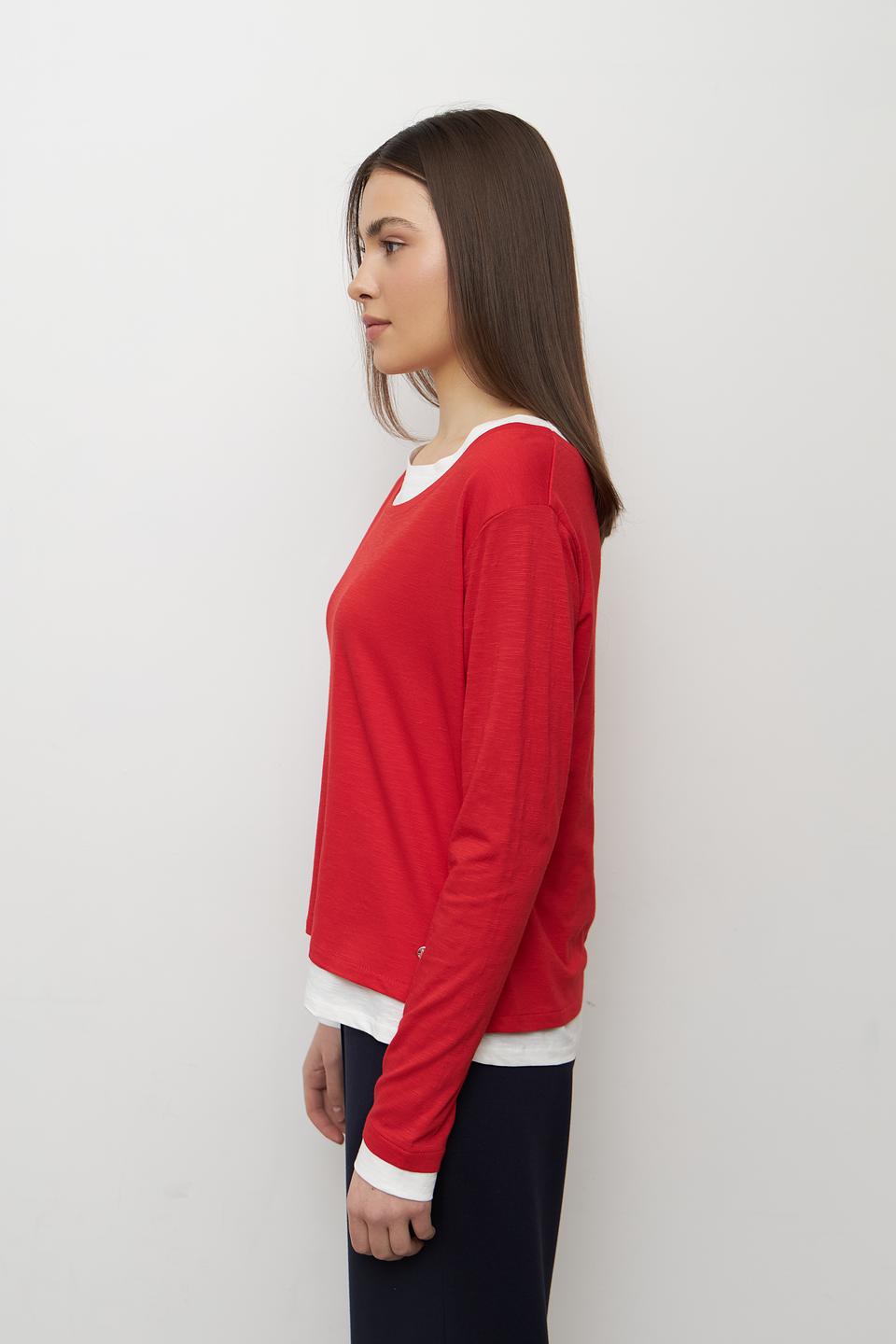 Футболка Monari с двойным воротником красный