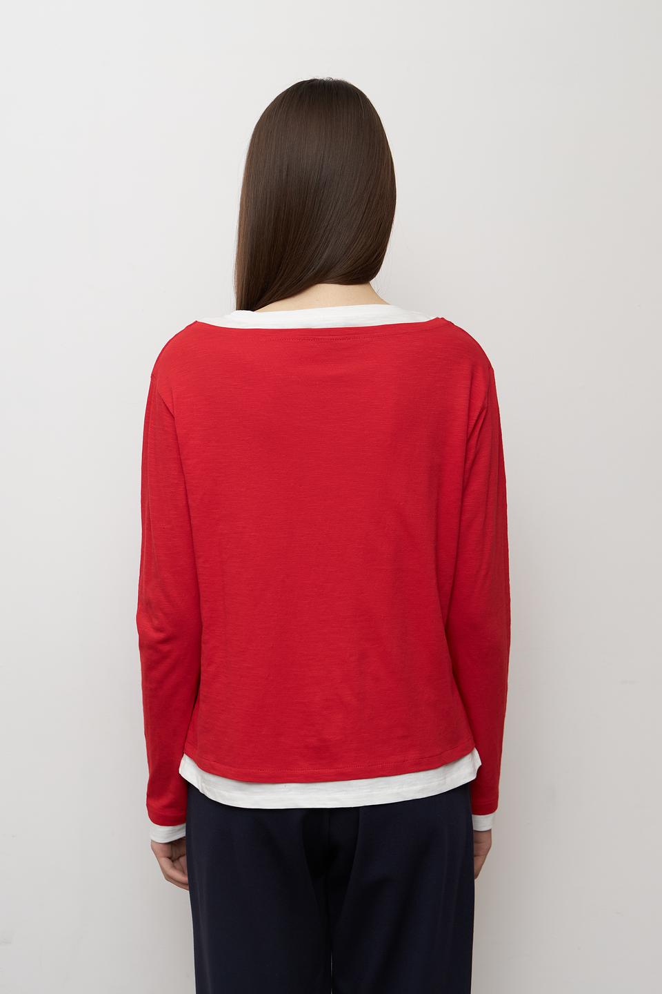 Футболка Monari с двойным воротником красный