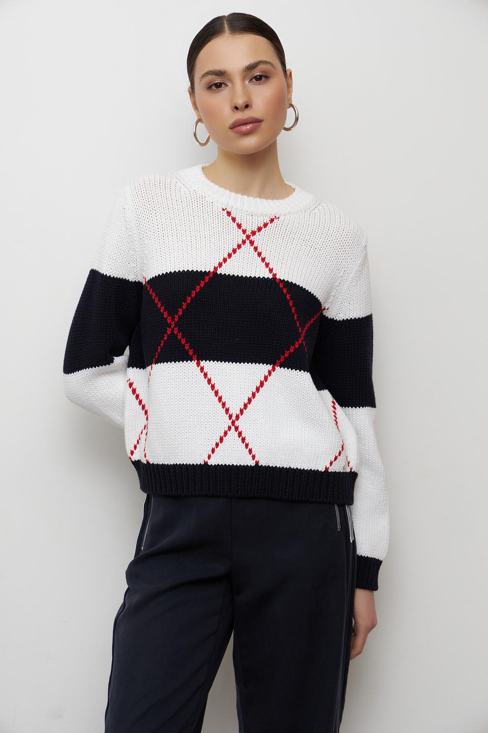 Пуловер Monari в полоску