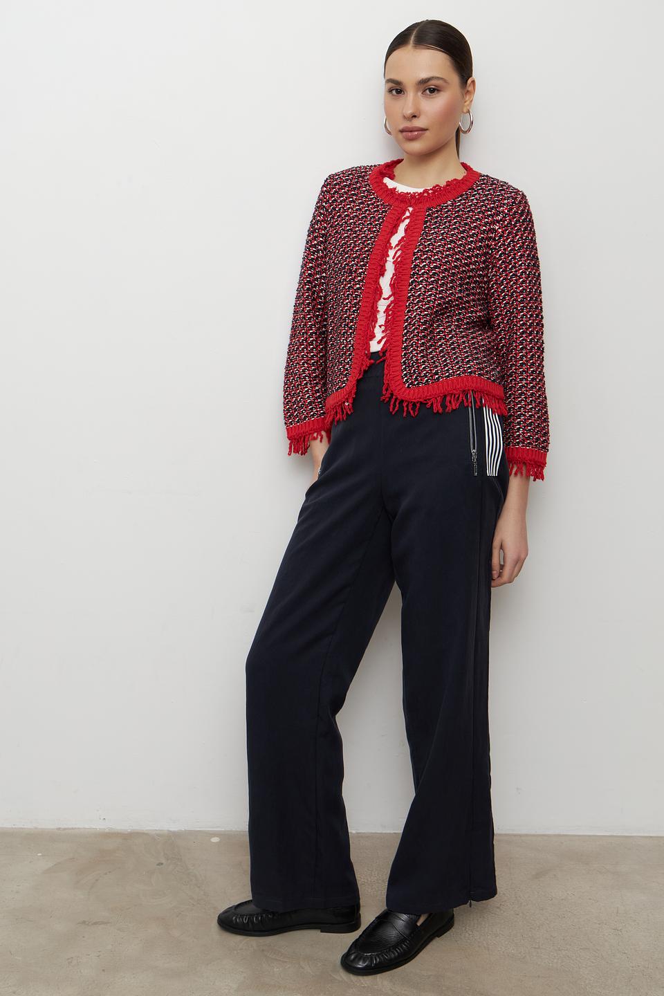 Жакет Monari с бахромой красный