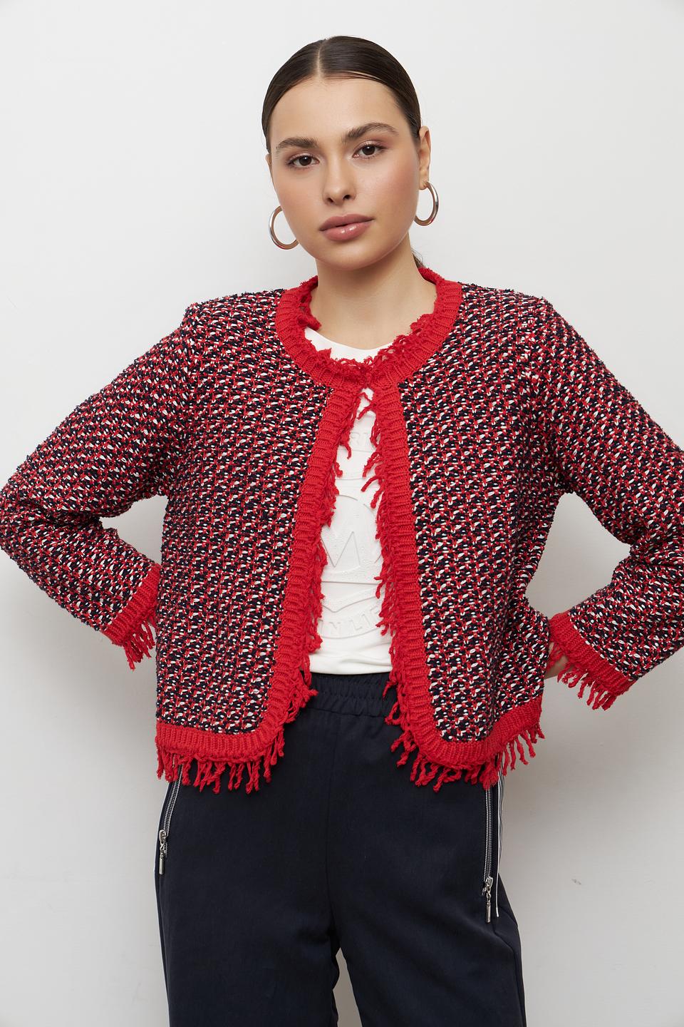 Жакет Monari с бахромой красный