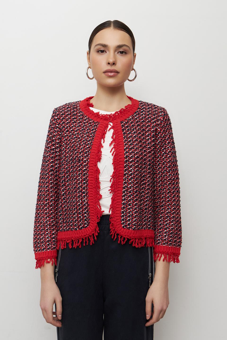 Жакет Monari с бахромой красный