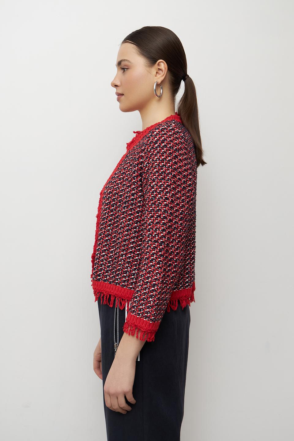 Жакет Monari с бахромой красный