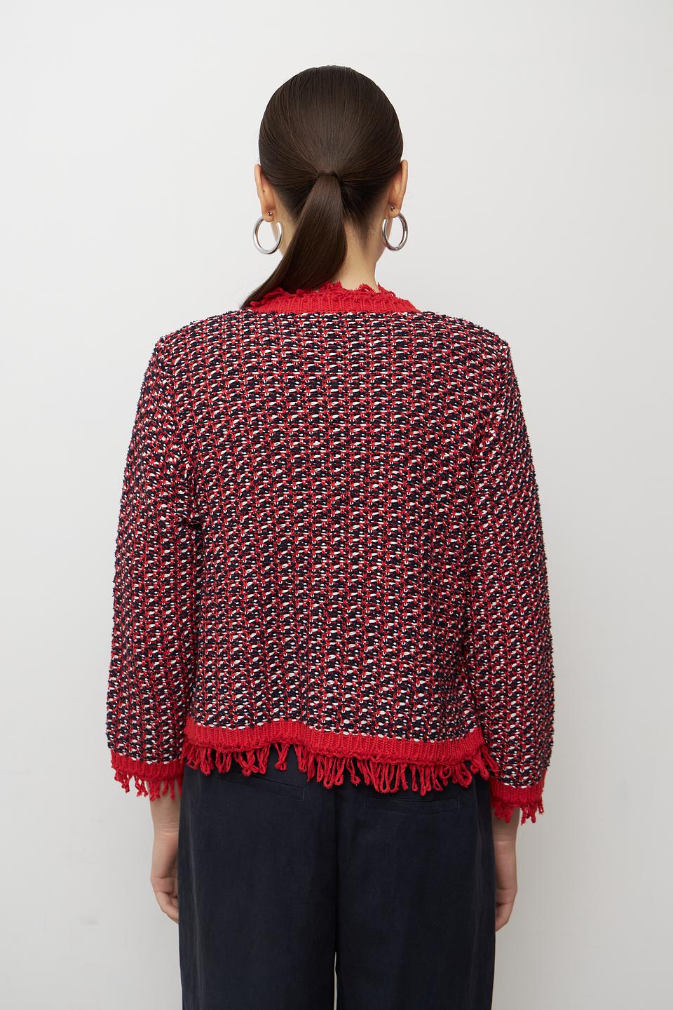 Жакет Monari с бахромой красный