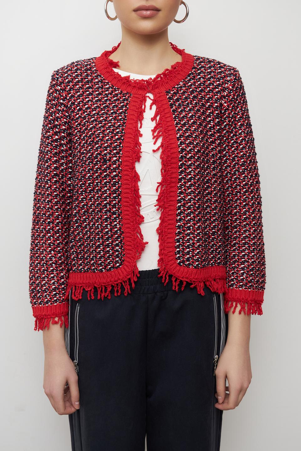 Жакет Monari с бахромой красный